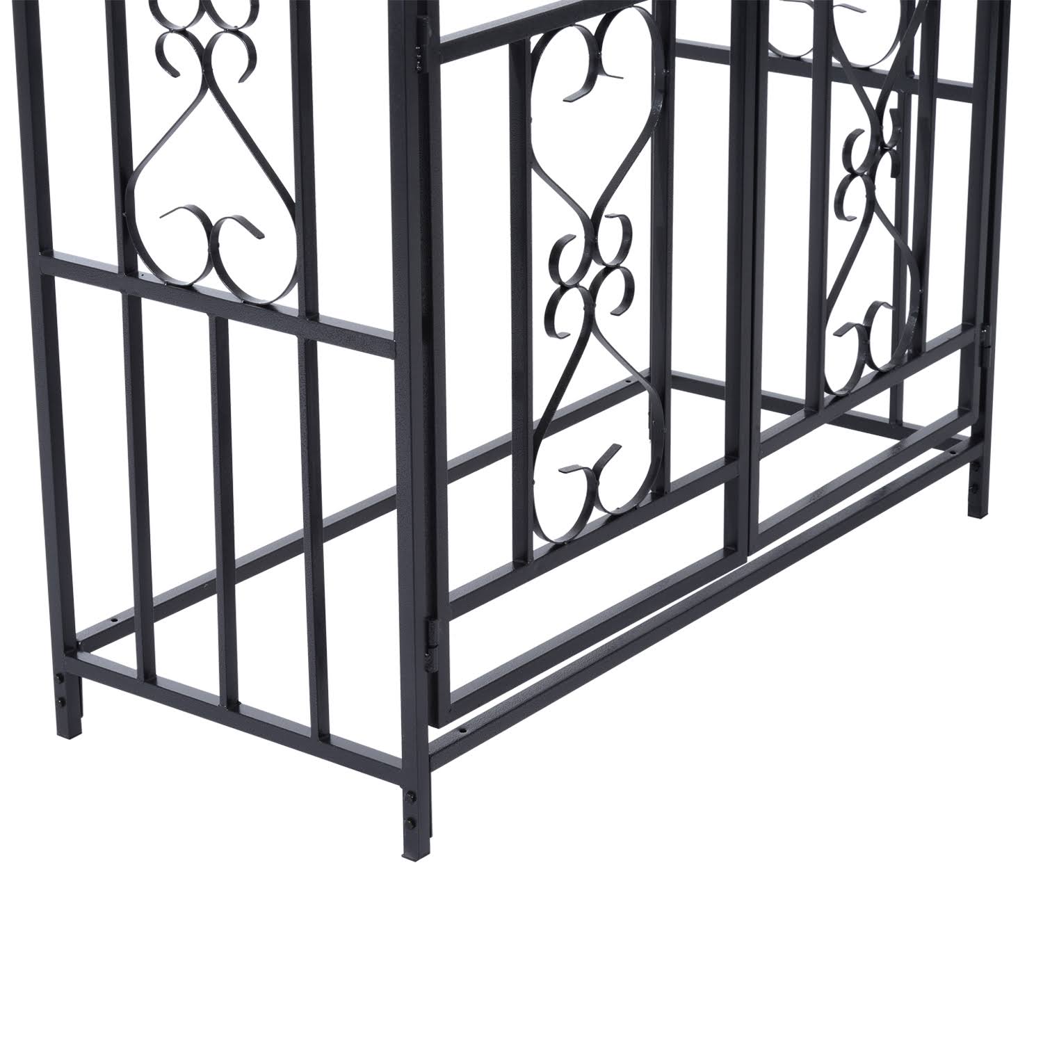 Outsunny Decorative Metal Gated Garden Arch, Black