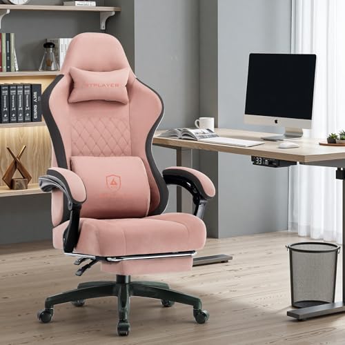 GTPLAYER Office Chair, Gaming Computer Desk Fabric Chair with Footrest