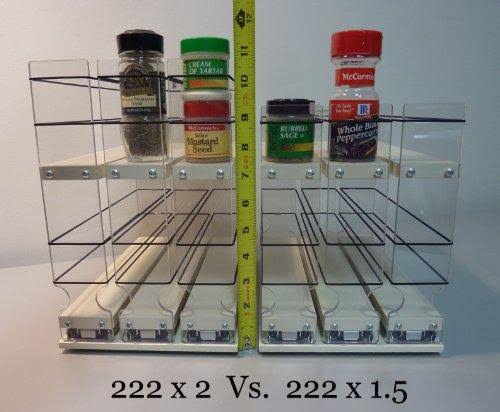 Vertical Spice - 222x2x11 DC - Spice Rack - Cabinet Mounted- 3 Drawers - 36 Capacity - New and Unique