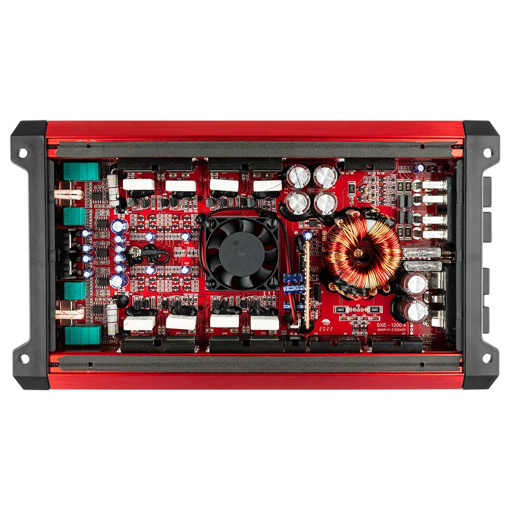 DS18 SXE-1200.4/RD 1200W Peak 4-Channel Class-A/B Full-Range Car Audio Amplifier