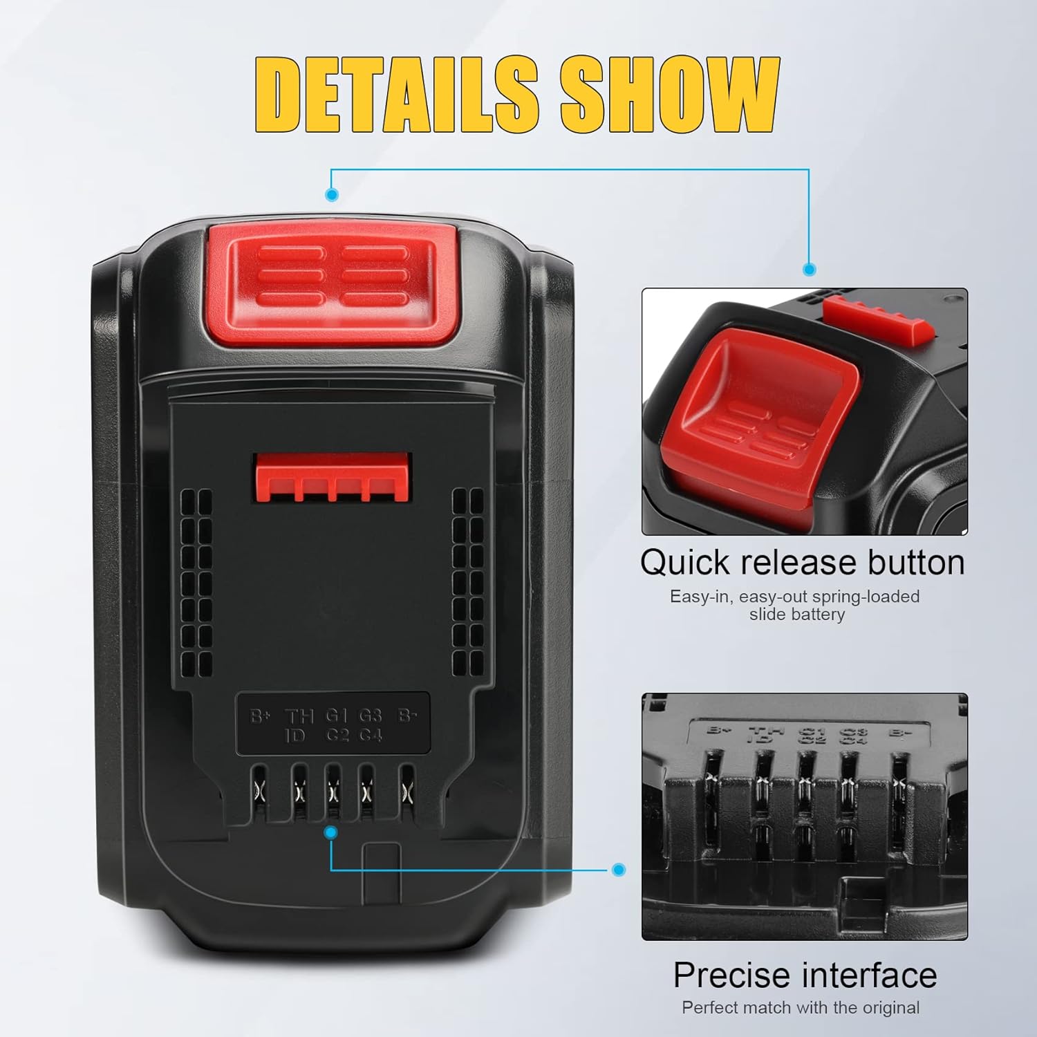 KUNLUN 2-Pack 6.5Ah 20V Battery Replacement Compatible with Dewalt 20 Volt Max XR Lithium ion Battery Pack DCB200 DCB201 DCB203 DCB205 DCB204 DCB206