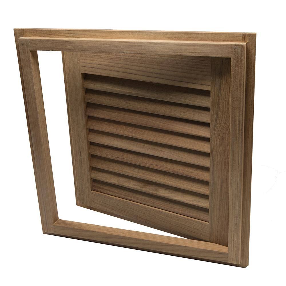 Whitecap Right Hand Teak Louvered Door u0026 Frame, 15x22 x 15x22