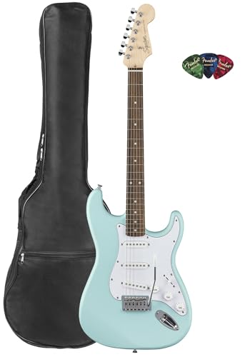 Fender Squier Stratocaster - Torino Red Bundle with Amplifier, Gig Bag, Strap, Instrument Cable, Picks, and Austin Bazaar Instructional DVD