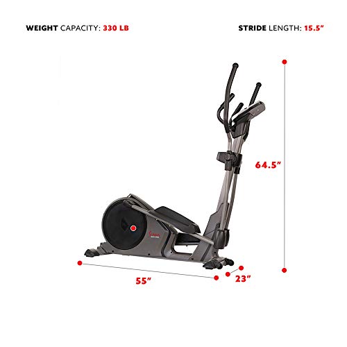 Sunny Health & Fitness Programmable 16 Electro-Magnetic Elliptical Cross Trainer Exercise Machine