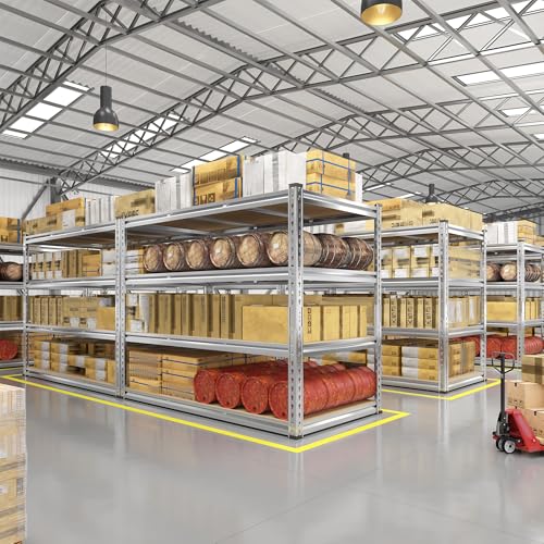 REIBII 48" W Garage Shelving Heavy Duty 3020LBS Storage Shelves 5 Tier Heavy Duty Shelving Adjustable Garage Shelves for Basement, Warehouse
