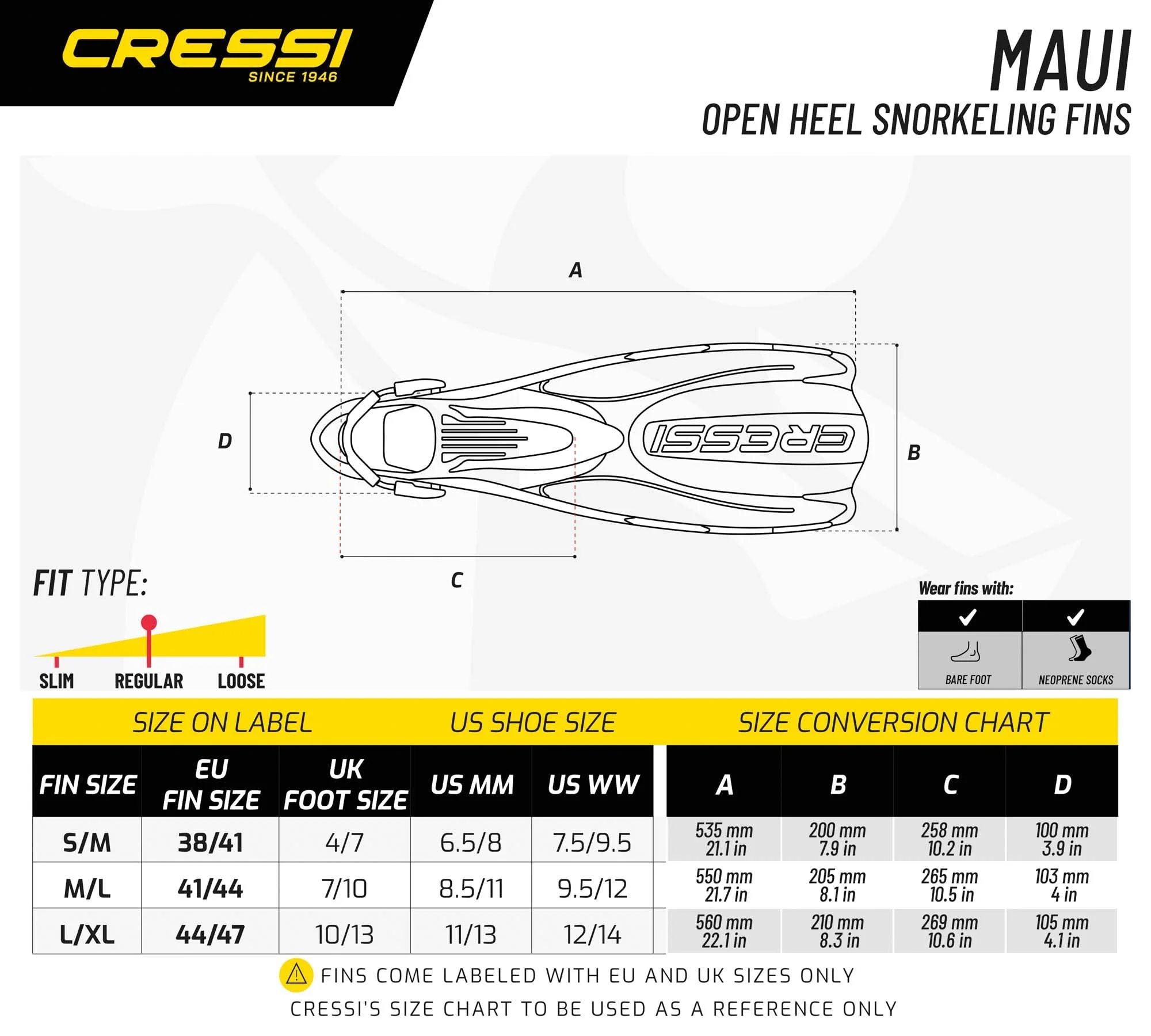 Cressi Maui SAF Diving Fin