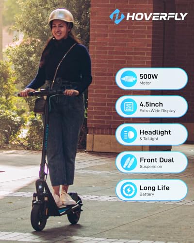 Hoverfly X3/X5 Electric Scooter for Adults, 18/25 Mile Range, 20Mph Top Speed, 500W Motor, 10'' Solid Tire