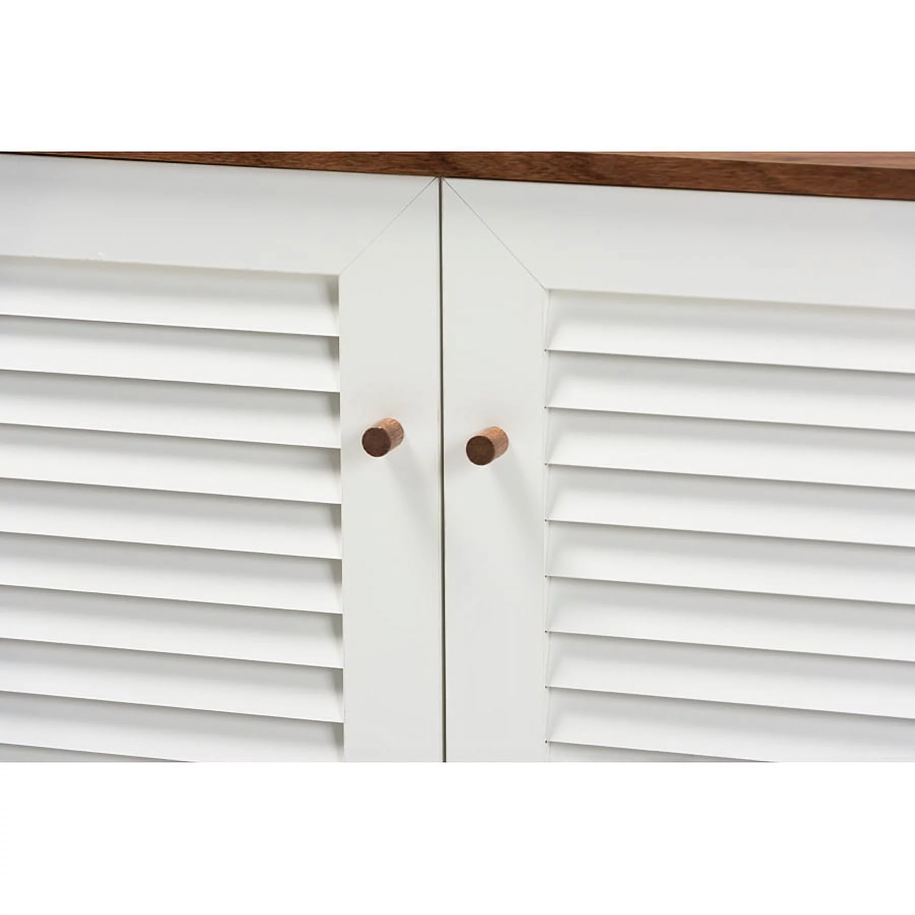 Coolidge Modern and Contemporary Walnut Finished 8-Shelf Wood Shoe Storage Cabinet