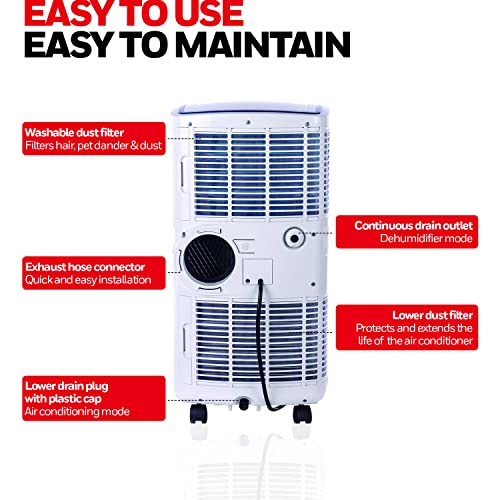 Honeywell Black MO08CESWB6 9,100 (ASHRAE)/6,100 BTU (SACC) Portable Air Conditioner
