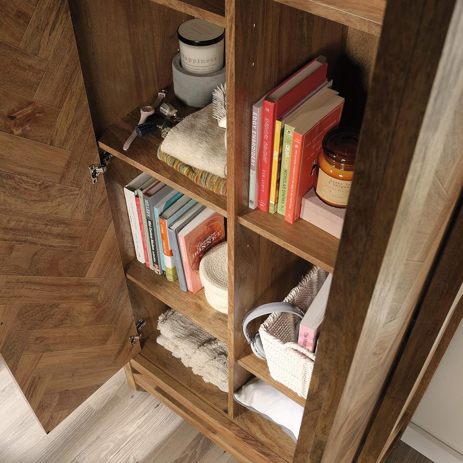 Sauder Cannery Bridge Storage Cabinet, Sindoori Mango finish