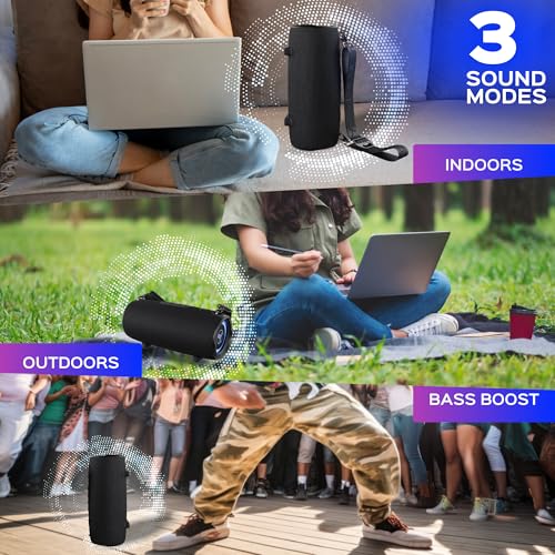 TREBLAB Ultra Loud Wireless Speaker - 60W Stereo Sound with Deep Bass, 20H Playtime, Powerbank, Waterproof