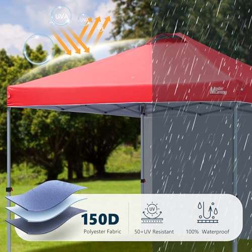MASTERCANOPY Durable Pop-up Canopy Tent with 1 Sidewall (10'x10',White)