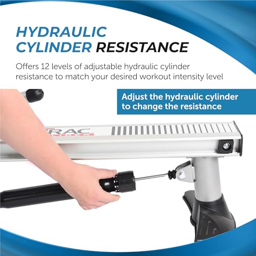 Stamina BodyTrac Glider Hydraulic Rowing Machine with Smart Workout App - Rower Workout Machine with Cylinder Resistance