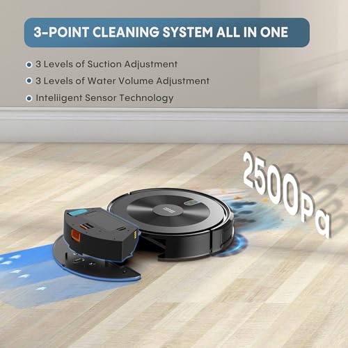 Robot Vacuum and Mop Combo: Robotic Vacuums 120 Mins Runtime & Alexa/APP Remote Control & Schedule Cleaning & Self-Charging