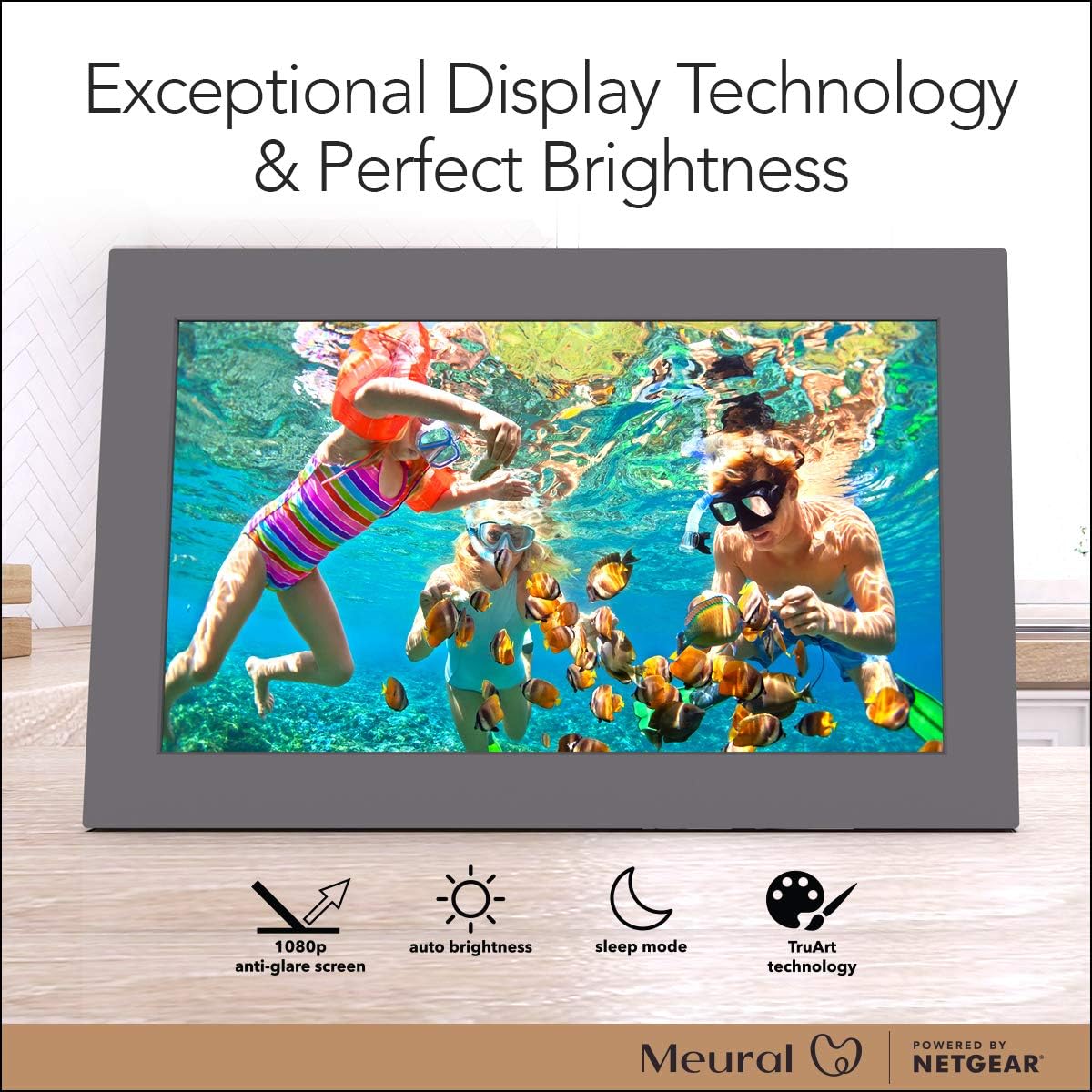 Meural Digital Photo Frame with WiFi 13.5"x7.5" Send NFTs, Pictures, and Videos with Meural App