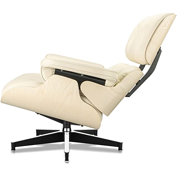 Mid Century Lounge Chair and Ottoman, Modern Chair Classic Design, Top Grain Leather Palisander Wood, Heavy Duty Base Support for Living Room, Study