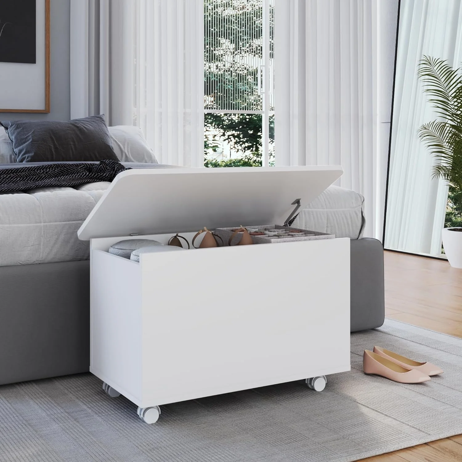 WANHUI - Art in Moveis Chest & Storage Trunk for Blankets, Balls, Shoes, Clothes - Entryway Storage Box with Lid