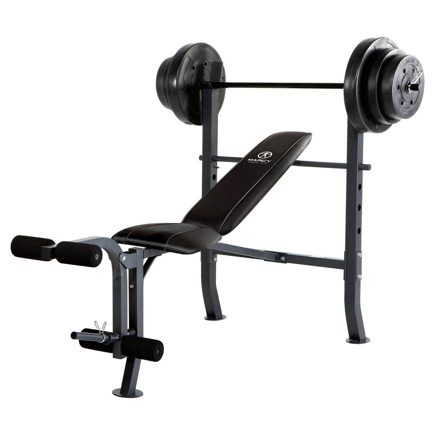 Marcy Diamond Elite MD Standard Bench with 100 Lb. Weight Set - Sports Supplies Online Store