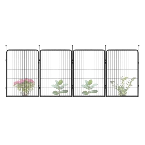 FXW Garden Fence 40in(H) x 36.0ft(L), 16 Panels Decorative Dog Fence Outdoor for The Yard – Heavy Duty Metal Animal Barrier for Dog and Rabbit