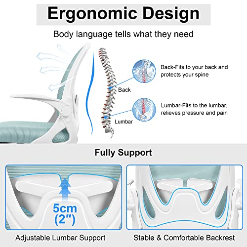 Primy Drafting Chair Tall Office Chair with Flip-up Armrests Executive Ergonomic Computer Standing Desk Chair with Lumbar Support and Adjustable