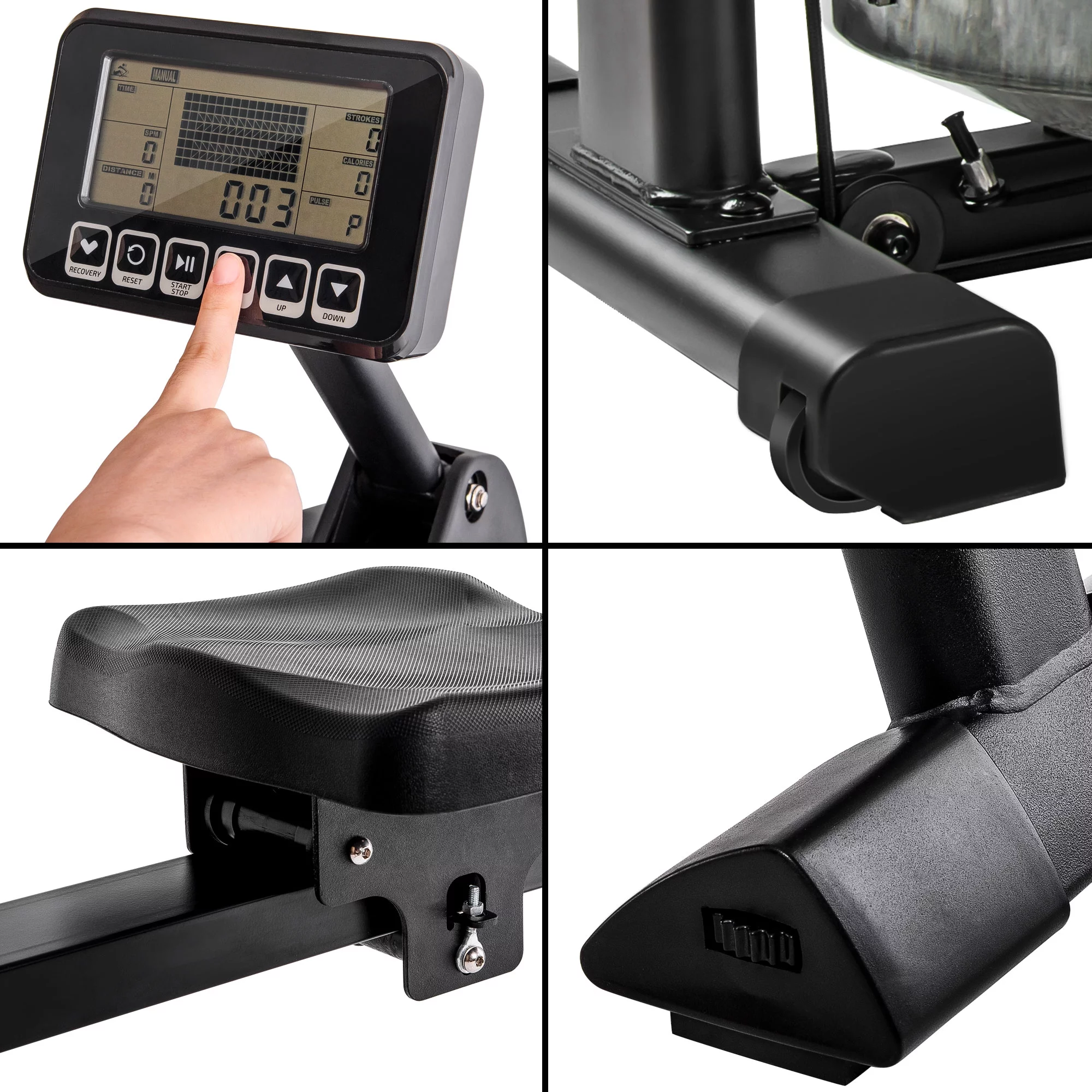 Water Rowing Machine for Home,Water Rowing Machine Rower with LCD Monitor, Exercise Workout Water Rower for Home Use