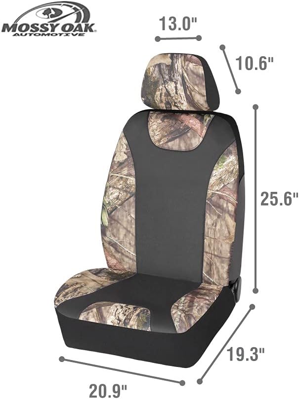 Mossy Oak Low Back Camo Seat Covers, Airbag Compatible, Universial Fit, Fit Most Bucket Seats