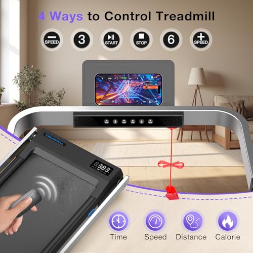 3 in 1 Foldable Treadmill with Desk Workstation - 3.0HP & 350 lb Capacity, Under Desk Treadmill with Incline for Home Small