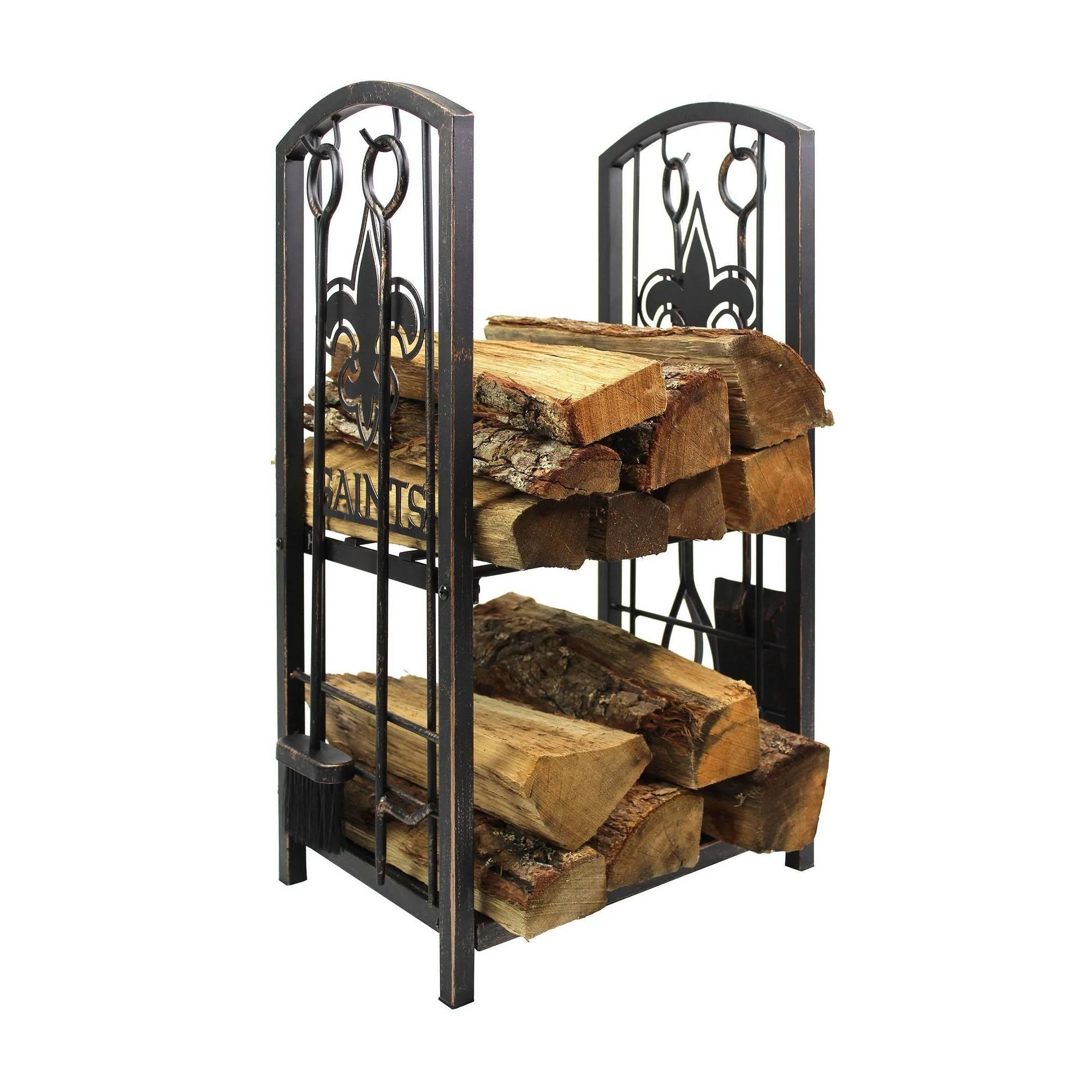 Imperial Brown New Orleans Saints Fireplace Wood Holder u0026 Tool Set