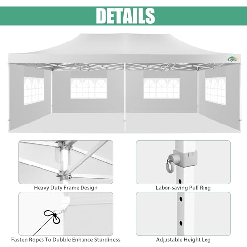 COBIZI 13x26 Pop Up Tent 13x26 Canopy with Sidewalls Heavy Duty Canopy Party Tent for Parties