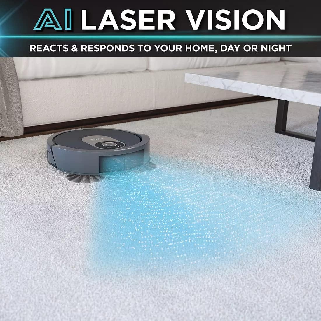 Shark RV2001 AI Robot Vacuum with Advanced Home Mapping AI Laser Vision - R201