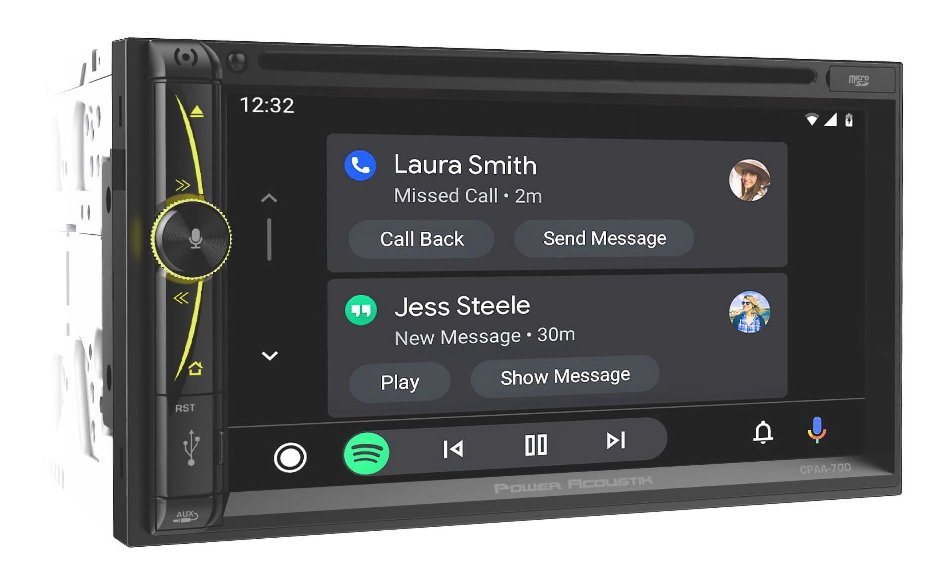 Power Acoustik CPAA-70D 2-Din 7 DVD/Carplay/Android/Bluetooth/USB Car Receiver