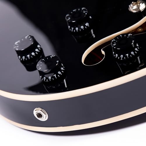 Redid Semi-Hollow Body Electric Guitar RD-100 Jazz Guitar with F-Hole,Maple neck,humbucker Pickups(Brown)