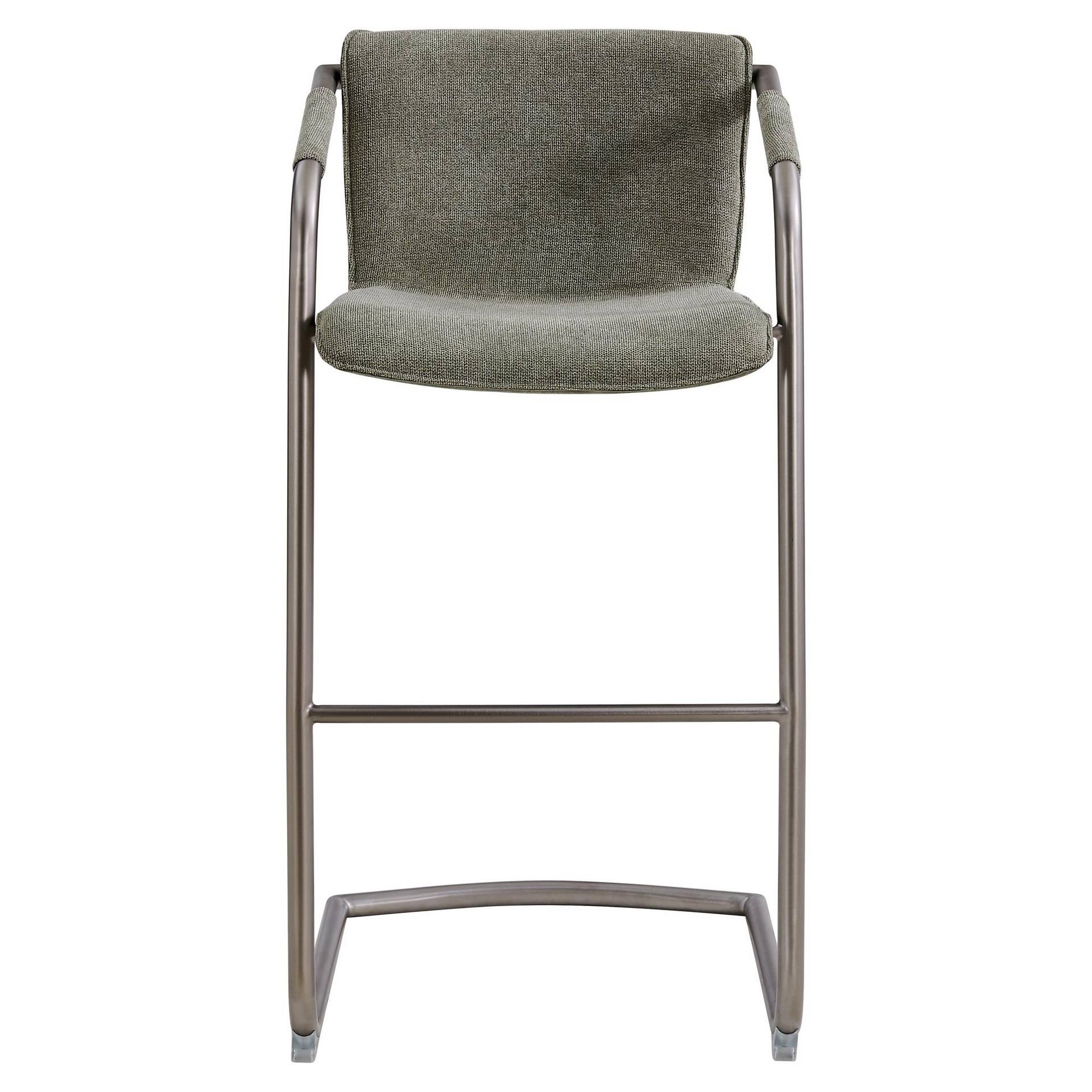 New Pacific Direct Indy Fabric Bar Stool - Sage Green/Velvet Green