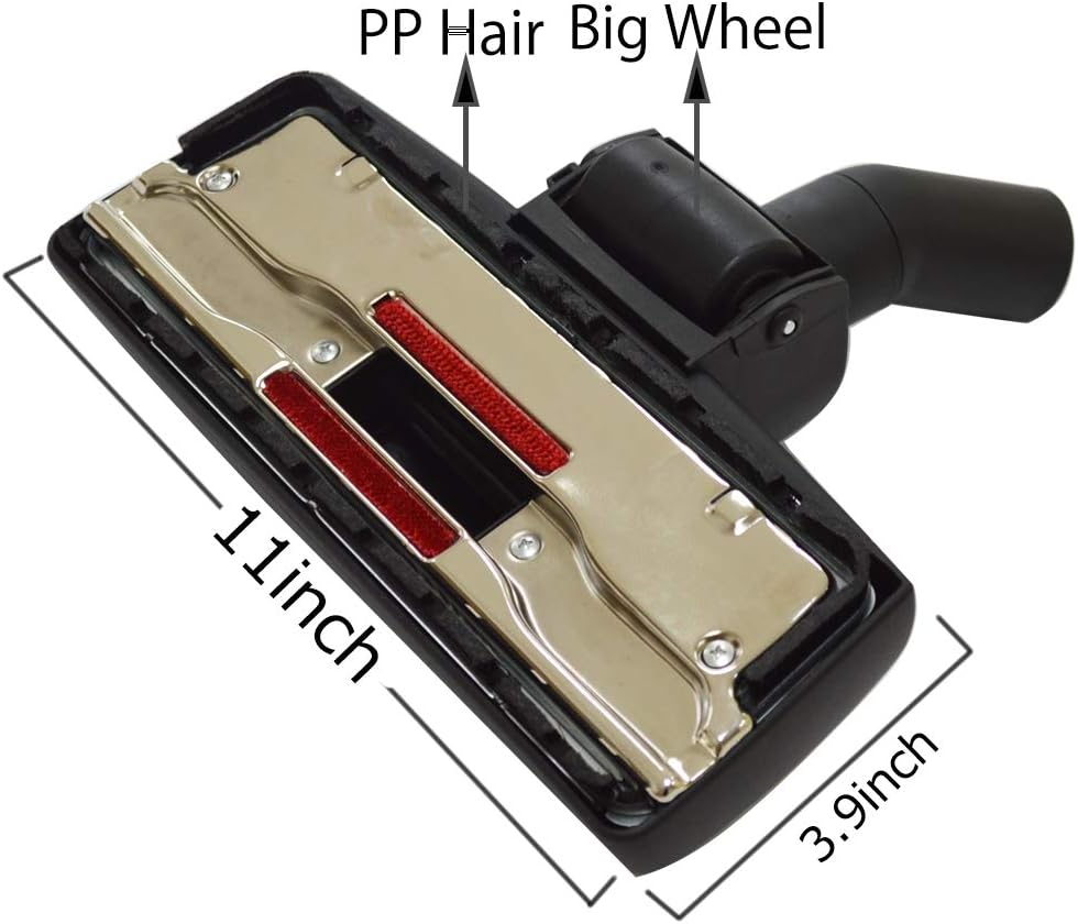 EZ SPARES 1 1/4 inch 32mm Universal Vacuum Cleaner Floor Brush with Metal Base&PP Hair&Big Wheel Carpet Combo Tool New Designed to Fit Most Brands