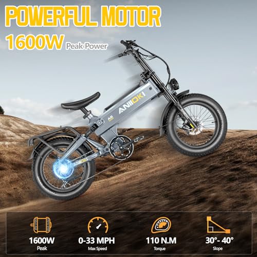 ANIIOKI A8 PRO MAX eBike,Electric Bike,48/52V 60Ah Electric Commuting Bike,200Miles Long Range, Peak 1400W/1600W/3500W Power Ebike