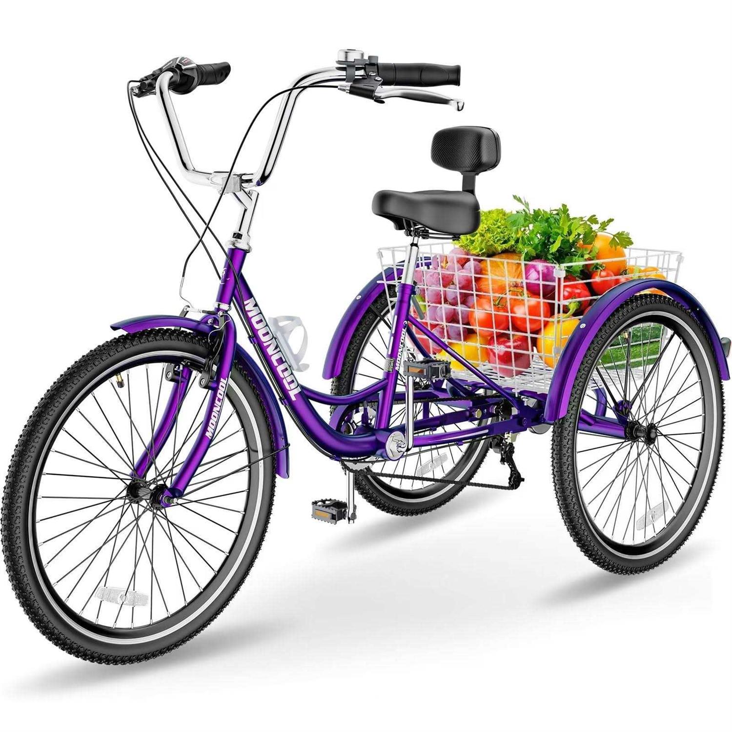 Lilypelle Adult Tricycle 7-Speed Wheel Cruiser Bike Trike Basket - Sports Supplies Online Store