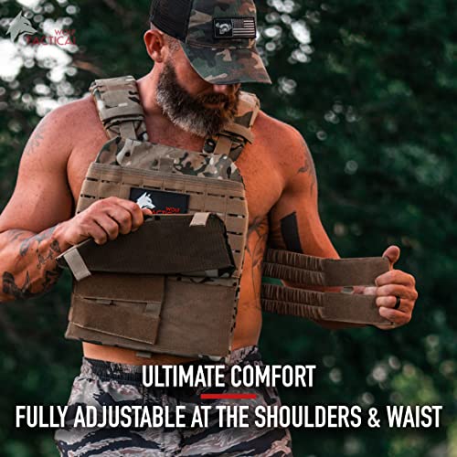 WOLF TACTICAL Adjustable Weighted Vest &ndash; WODs, Strength and Endurance Training, Fitness Workouts, Running