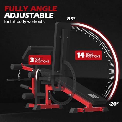 Commercial SmithMachine with Smith Bar, Home Gym Station with Dual Weight Stacks, 4000LBS Power Cage Squat Rack with Lever Arm, Leg Press