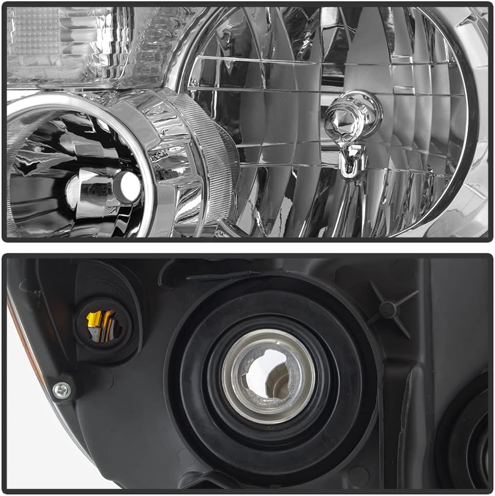 ACANII - For 2007-2013 Toyota Tundra 2008-2017 Sequoia Chrome Housing OE Style Headlights Headlamps Assembly Left+Right