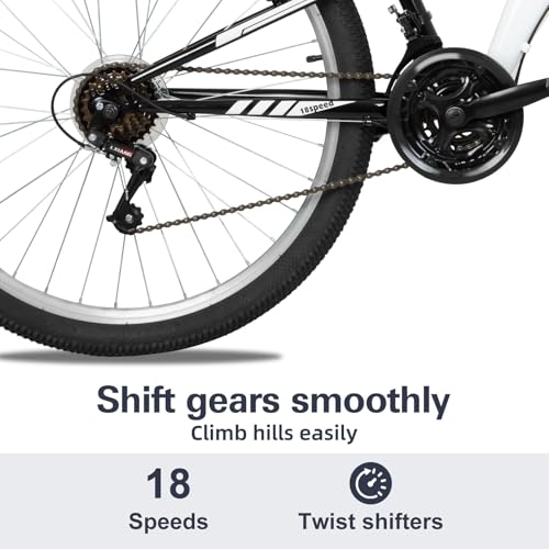 WEIZE Mountain Bike, 26 27.5 inch Outdoor Hybrid Bikes,18-Speed/High-Carbon Steel/Dual Full Suspension, Adjustable Ergonomic Seat for Men Women Adult