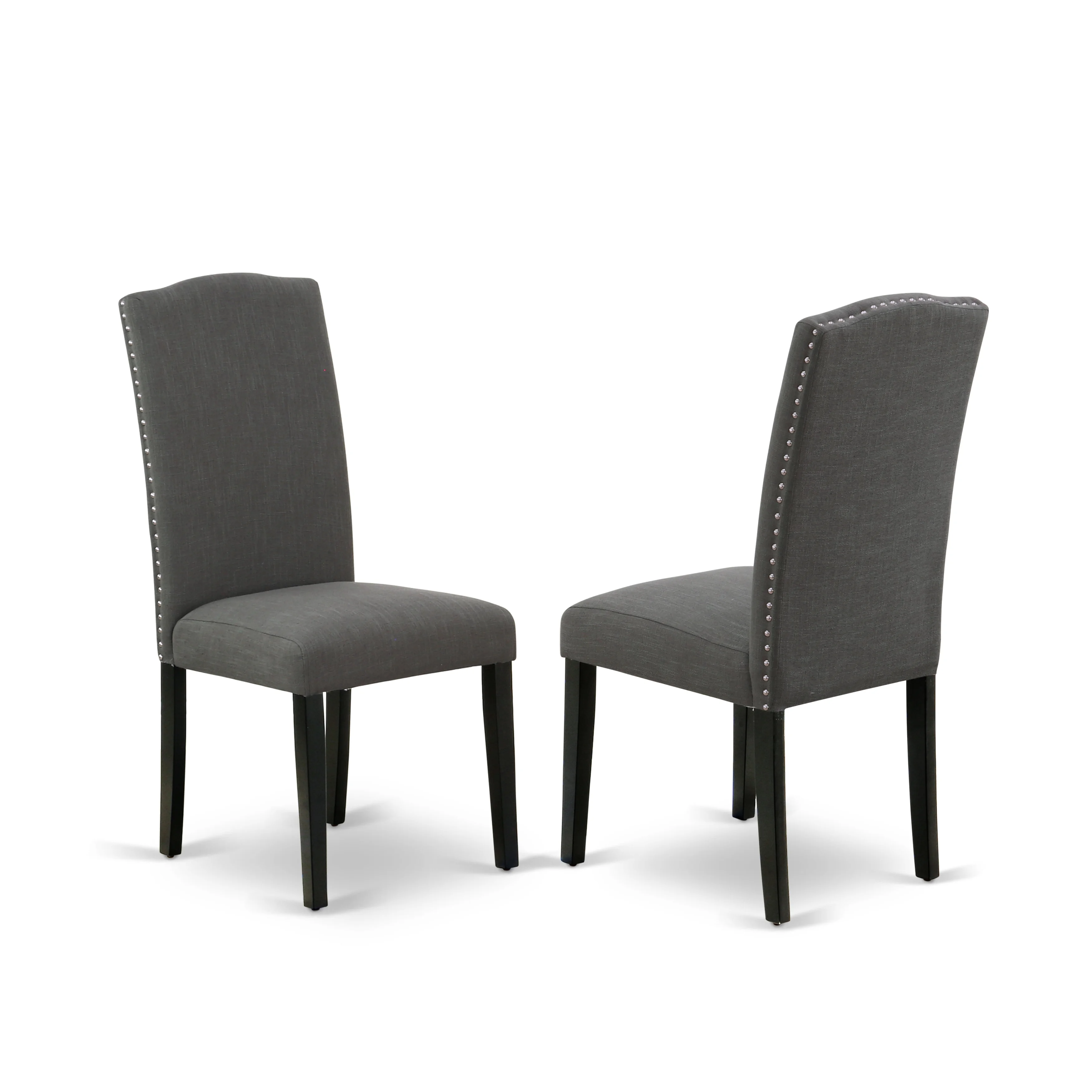 East West Furniture Shelton 5-piece Wood Dining Set in Black/Dark Gotham Gray