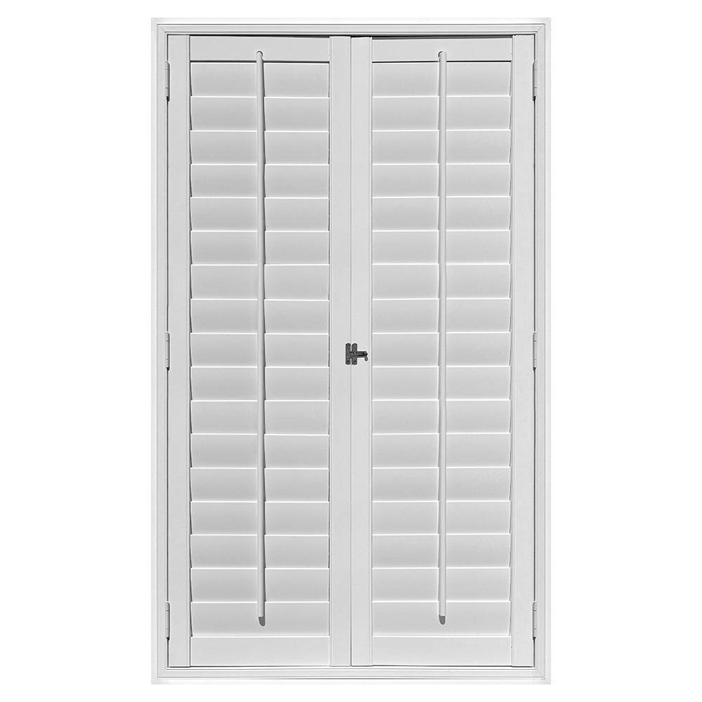 Panoramix Shutters 3.5x22 Louvers, Faux Wood Made in The USA - 39x22W x 63x22H - White
