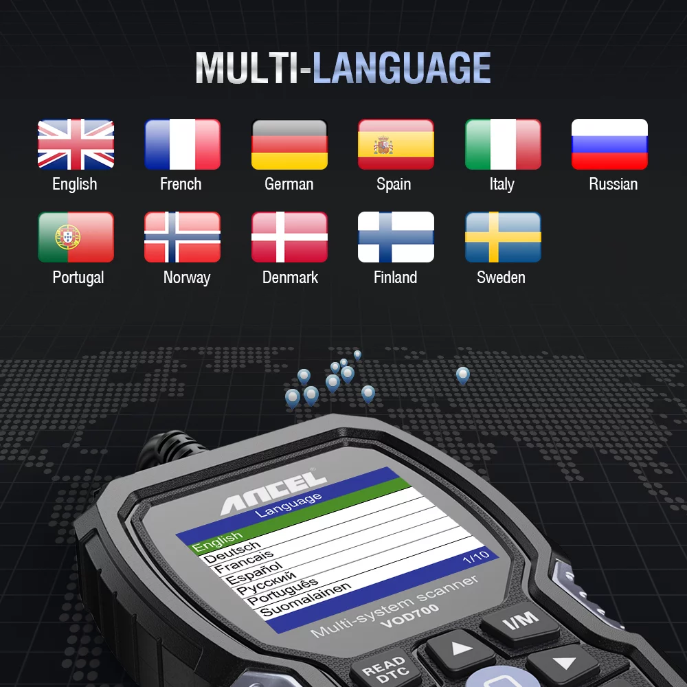 ANCEL VOD700 OBD2 Scanner for Volvo Vehicles Scan Full Systems Oil BMS EPB Reset ABS Bleeding Maintenance Service Car Code Reader Volvo Automotive