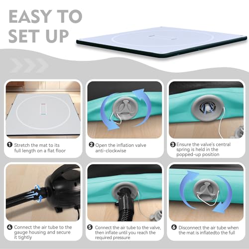 Inflatable Wrestling Mat for Adults/Kids - Thicken PVC Grappling Mat with Air Pump, Portable MMA/BJJ/Judo/Gymnastics Training Mat (5FT/10FT)