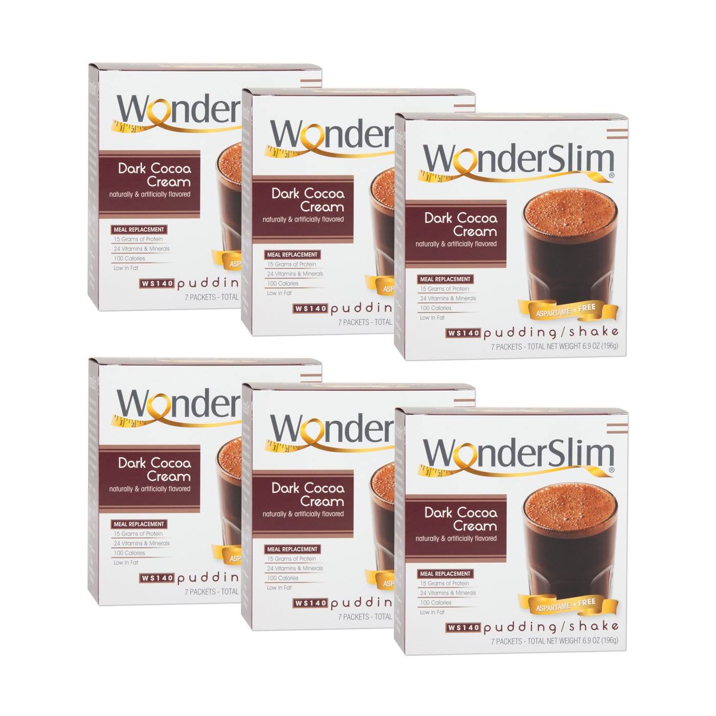 Wonderslim Aspartame Free Diet 15g Protein Shake & Pudding, 6 Boxes - Save 10% / Dark Cocoa Cream