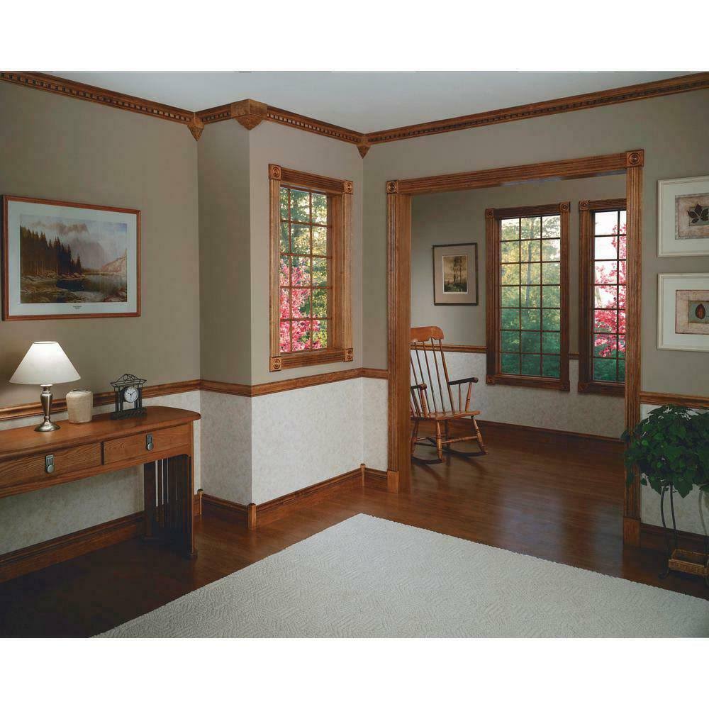 Manor House 3/4 in. x 3 in. Hardwood Fluted Window Trim Casing Set MOULDING