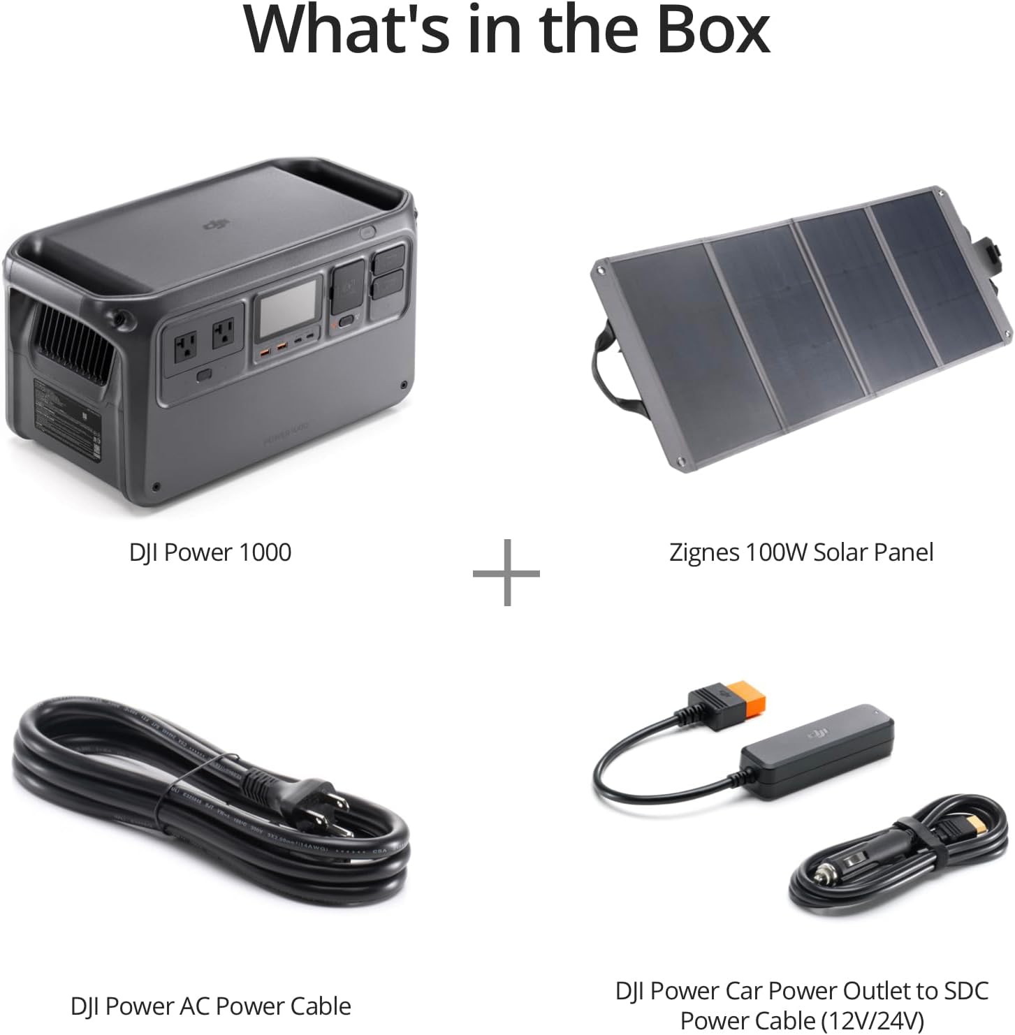 DJI Power 1000 Portable Power Station, 1024Wh Solar Generator with 1x 100W Solar Panel, 4000-Cycle-Life LFP(LiFePO4) Cell, 70-Minute Fast Charging
