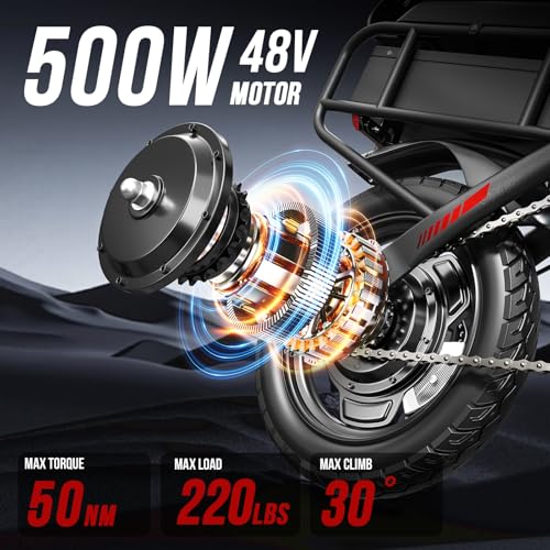 Spacewalk Folding Ebikes for Adults - H5/H5-pro with 500W Motor, 36V/48V Battery, 13.7 MPH/15 MPH, 35 Miles/37 Miles PAS Range