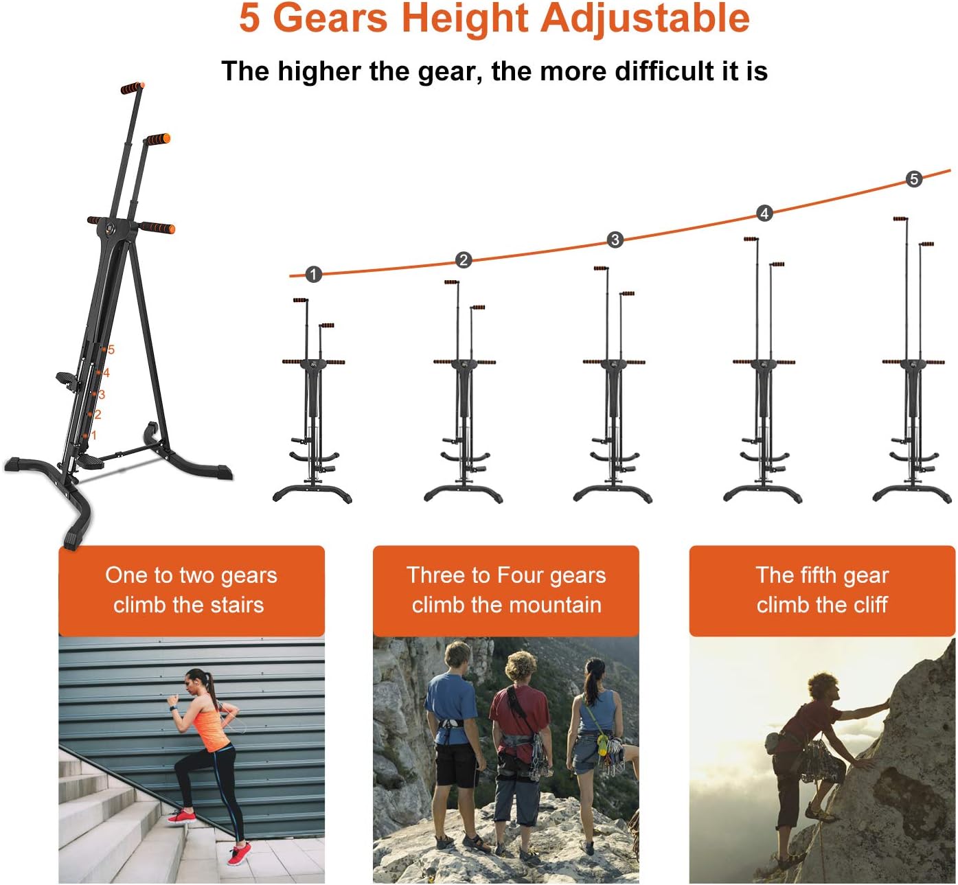 Vertical Climber for Home Gym Folding Exercise Cardio Workout Machine Stair Stepper Newer Version