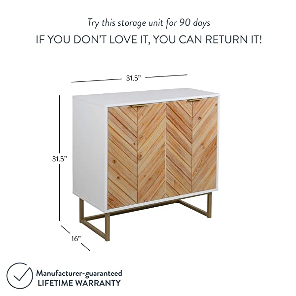 Nathan James Enloe Modern Storage, Free Standing Accent Cabinet with Doors in a Rustic Fir Wood Finish Powder-coated Metal Base for Hallway